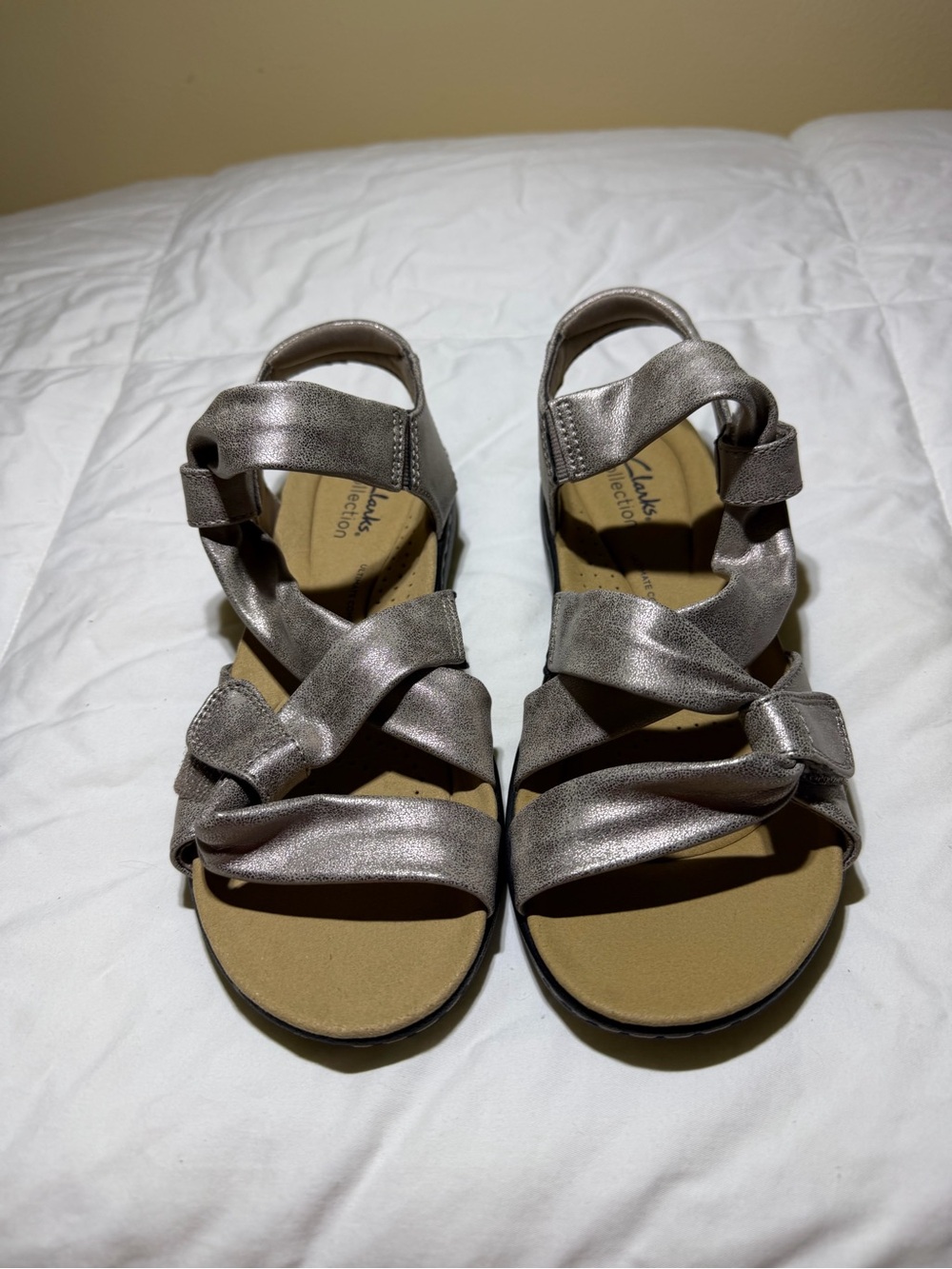 Clarks Laurieann Bell Metallic Silver Sandal